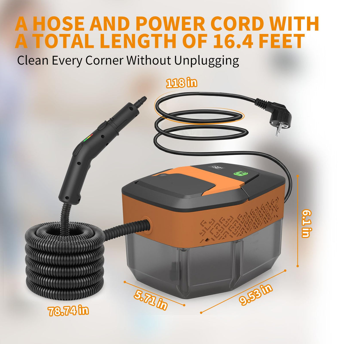 Enromted steam cleaner chemical-free cleaning uses only water.