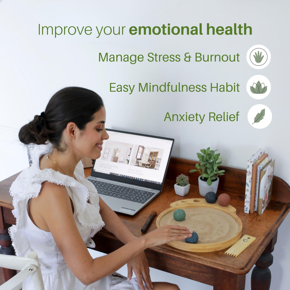 Enso Sensory textured zen spheres provide tactile focus for mindful practice.