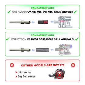 ENUKYCOM Dyson-compatible hose adapter shown for simple setup