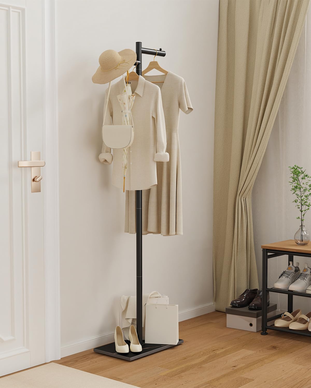 ENUMAIL easy-assembly coat rack with twist-tube connections