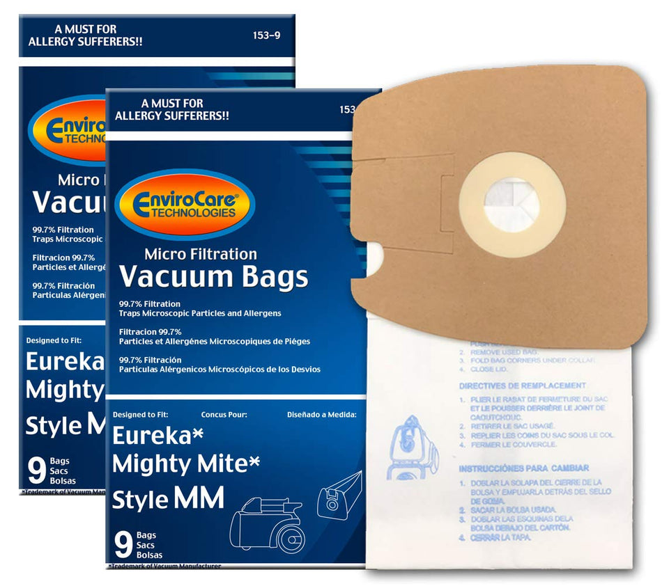 EnviroCare Eureka Mighty Mite bag closeup with micro filtration.