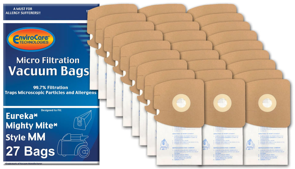 EnviroCare Eureka Mighty Mite bags packaging shows US-made quality and a reliable bag set