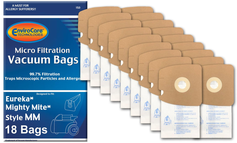 EnviroCare premium bags for Eureka Mighty Mite in-use with multi-layer filtration.
