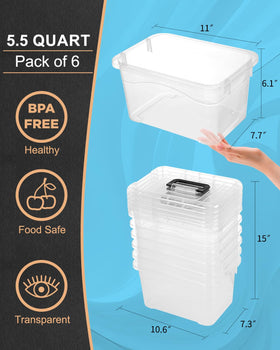 EOENVIVS 7-quart clear bin offers quick visibility of contents.