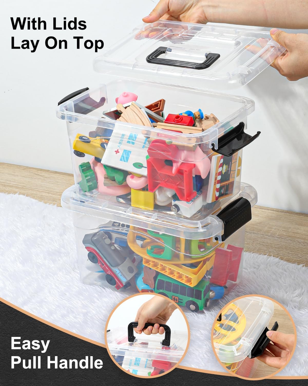 EOENVIVS BPA-free plastic bin suitable for pantry and closet.