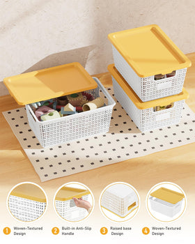 EOENVIVS compact 11x7x5 bin fits medicine cabinets and shelves.