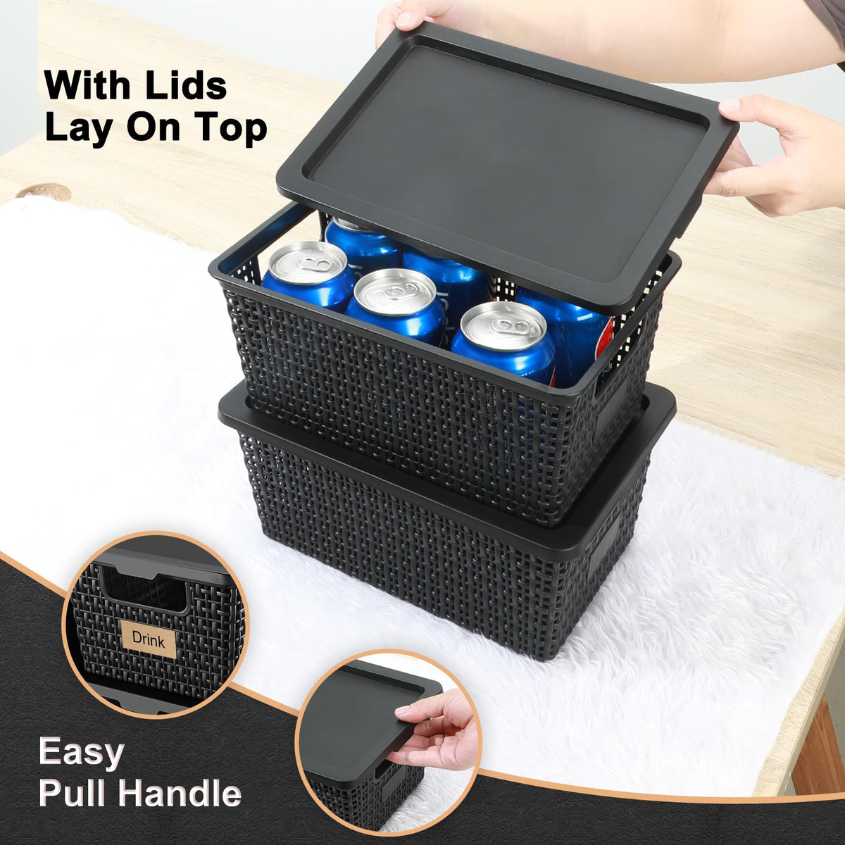 EOENVIVS latching-design bin shown for secure classroom organization.