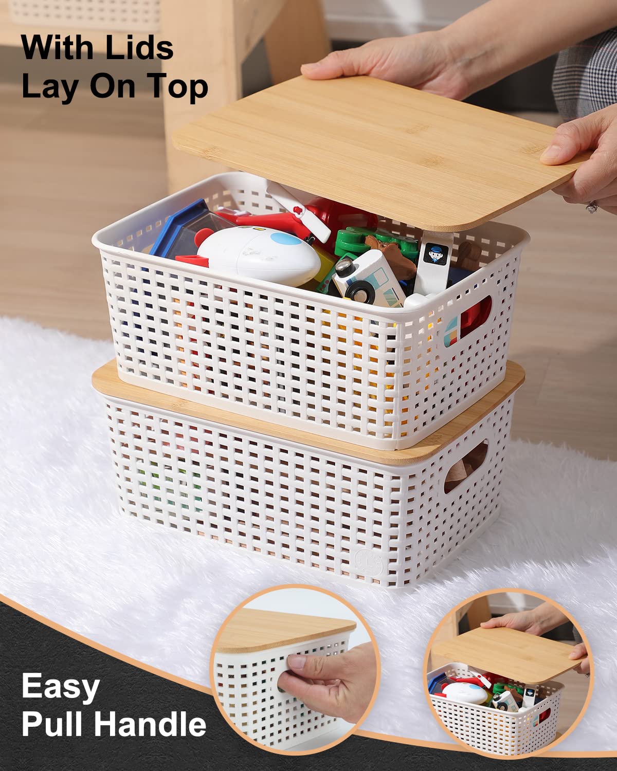 EOENVIVS multi-purpose basket on desk for office organization.