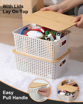 EOENVIVS multi-purpose basket on desk for office organization.