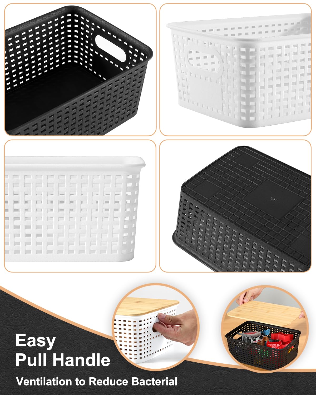 EOENVIVS natural design basket in living room enhances decor and storage.
