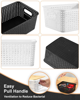 EOENVIVS natural design basket in living room enhances decor and storage.