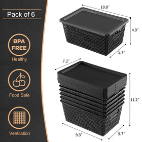 EOENVIVS plastic storage basket lids for dust-free toy storage.