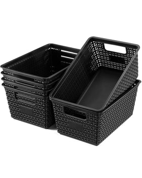 EOENVIVS set of 6 black baskets for organized shelves