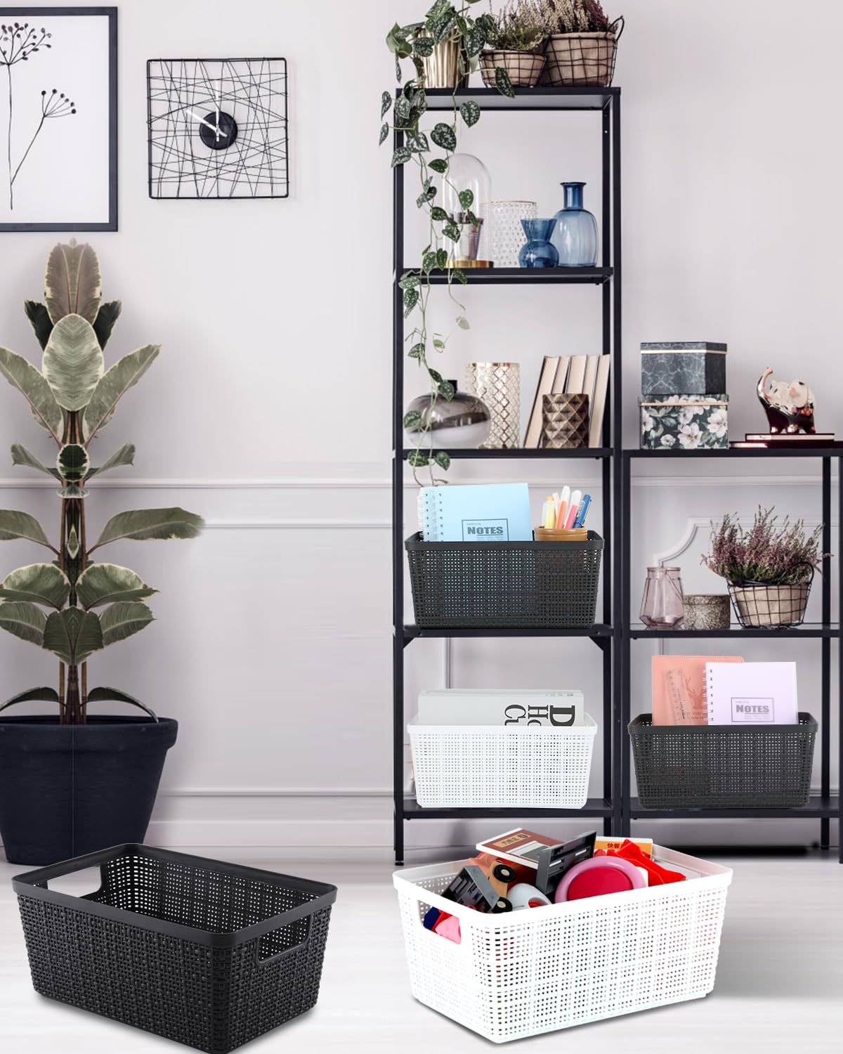 EOENVIVS stackable baskets save space in drawers and cabinets