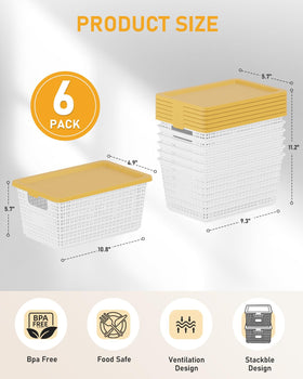 EOENVIVS stackable bins with interlocking lids maximize vertical space.