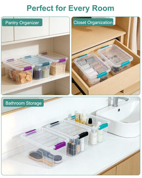 Interlocking grooves ensure stable stacking on shelves and desks.