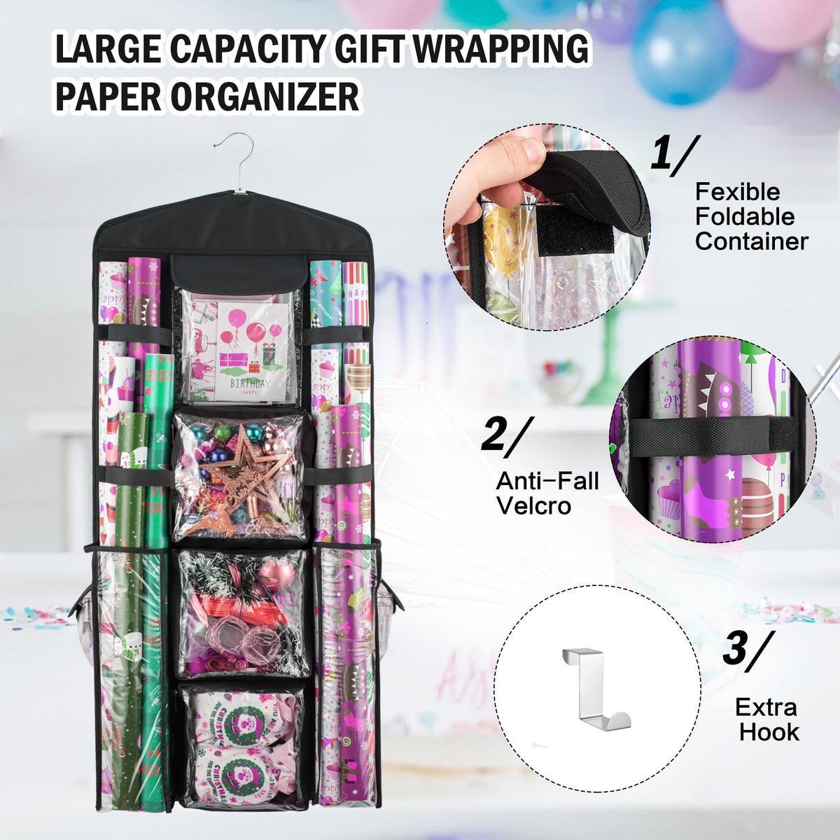 EOLIMEX organizer used with ribbons and cards for craft storage