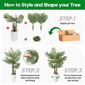 EOOIO palm tree base and planter provide stable support