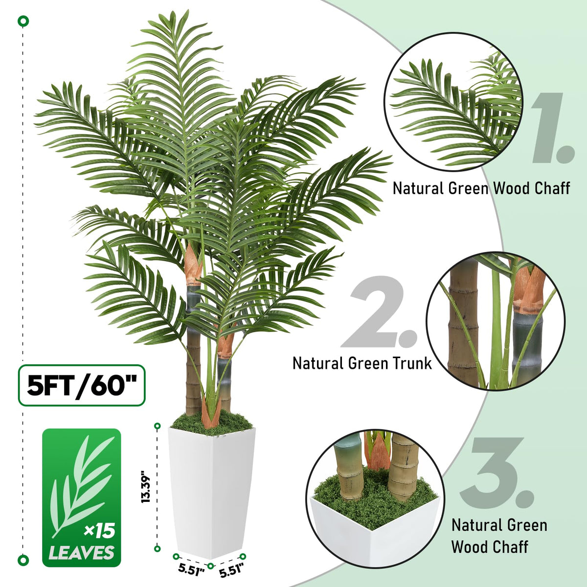 EOOIO palm tree trunk assembly close-up shows quick setup