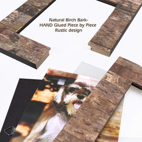 Eosglac handmade birch bark frame with glass front protects memories