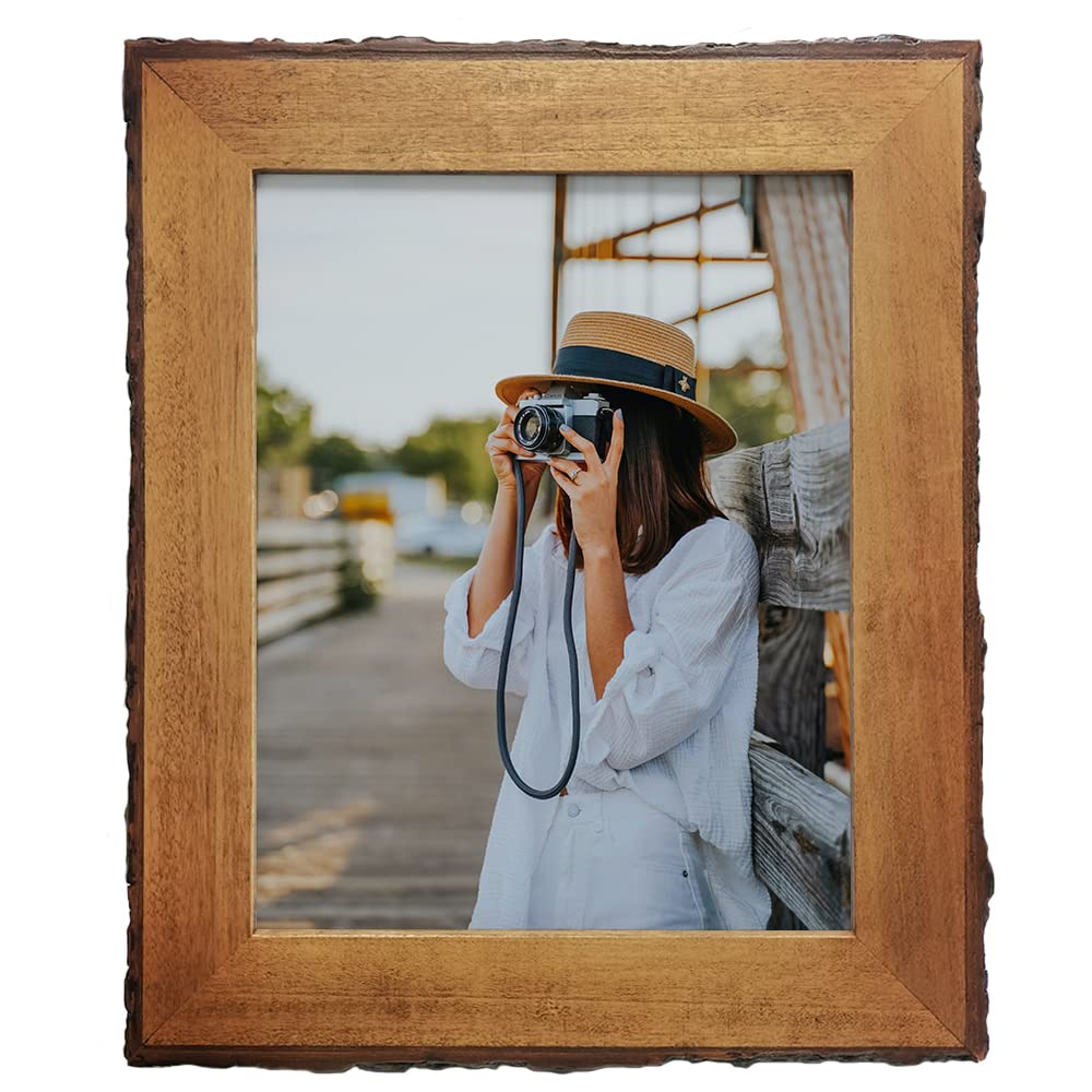 Eosglac live-edge 8x10 frame highlights natural wood grain for farmhouse display.