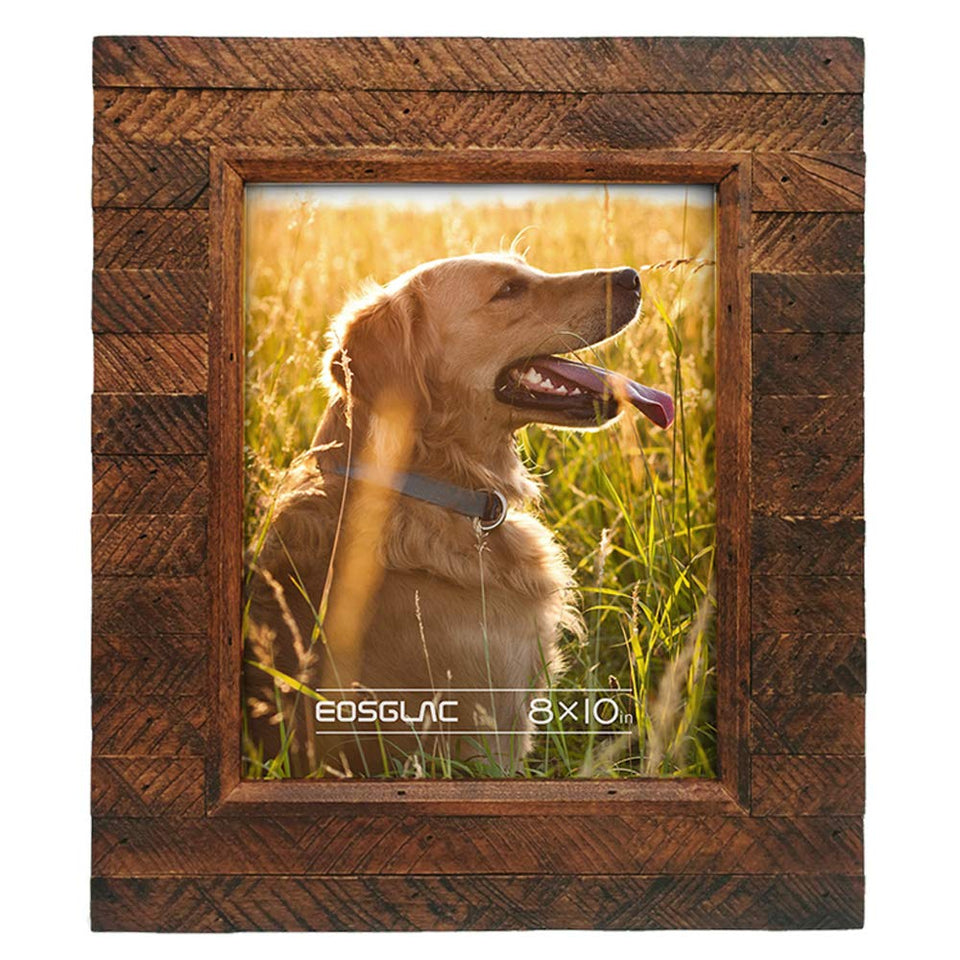 Eosglac wooden picture frame 8x10 ready for desk or shelf display with rustic charm