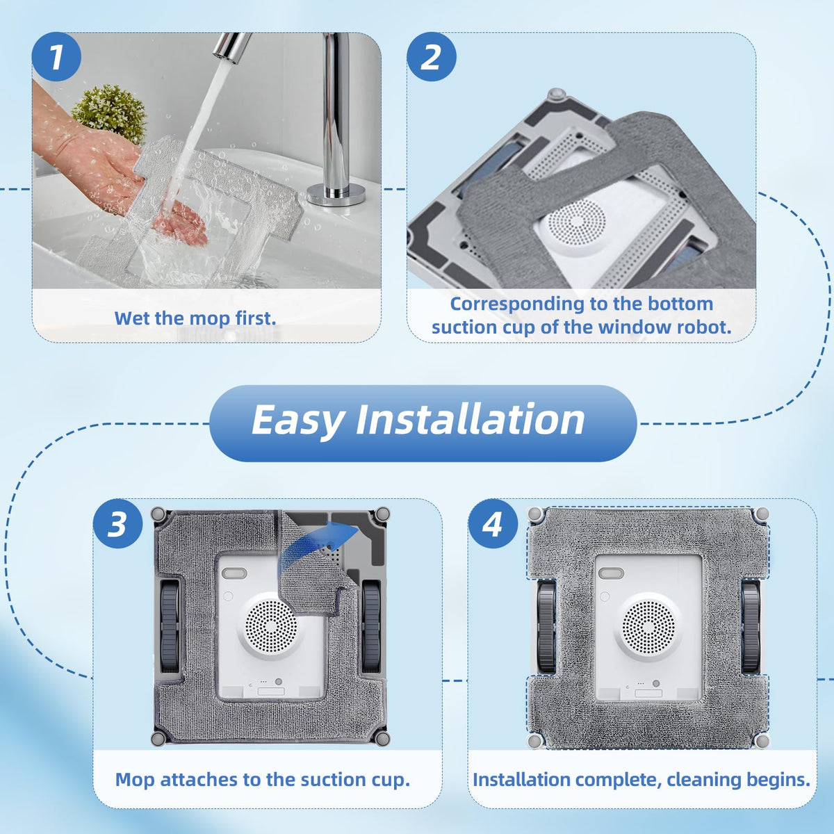 EOVWAEO Winbot W1 mop pad highly absorbent and reusable