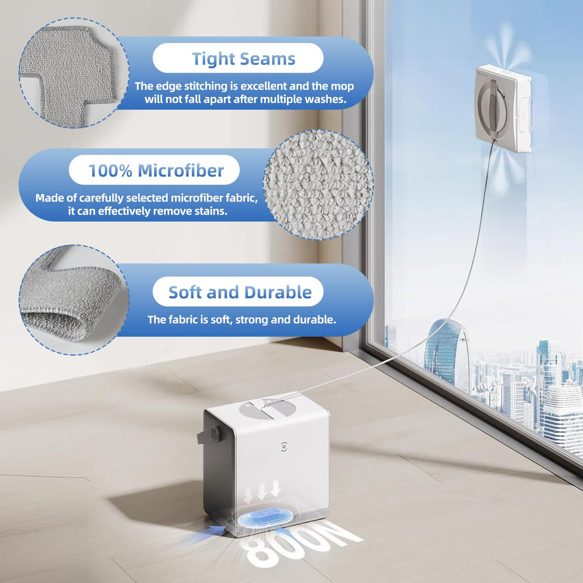 EOVWAEO Winbot W2 mop pad microfiber for thorough grime removal