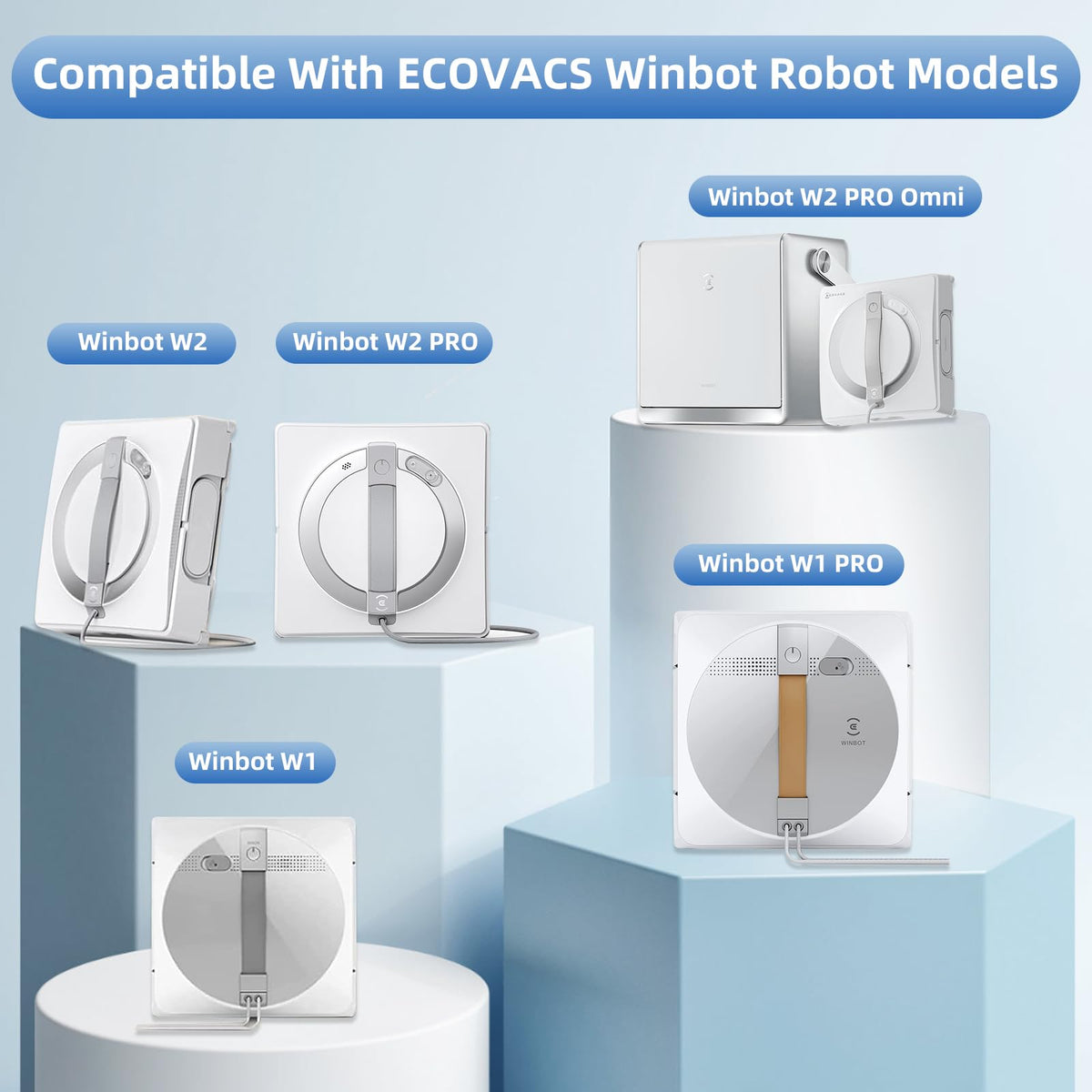 EOVWAEO Winbot W2 PRO mop pad absorbs moisture for easy washing