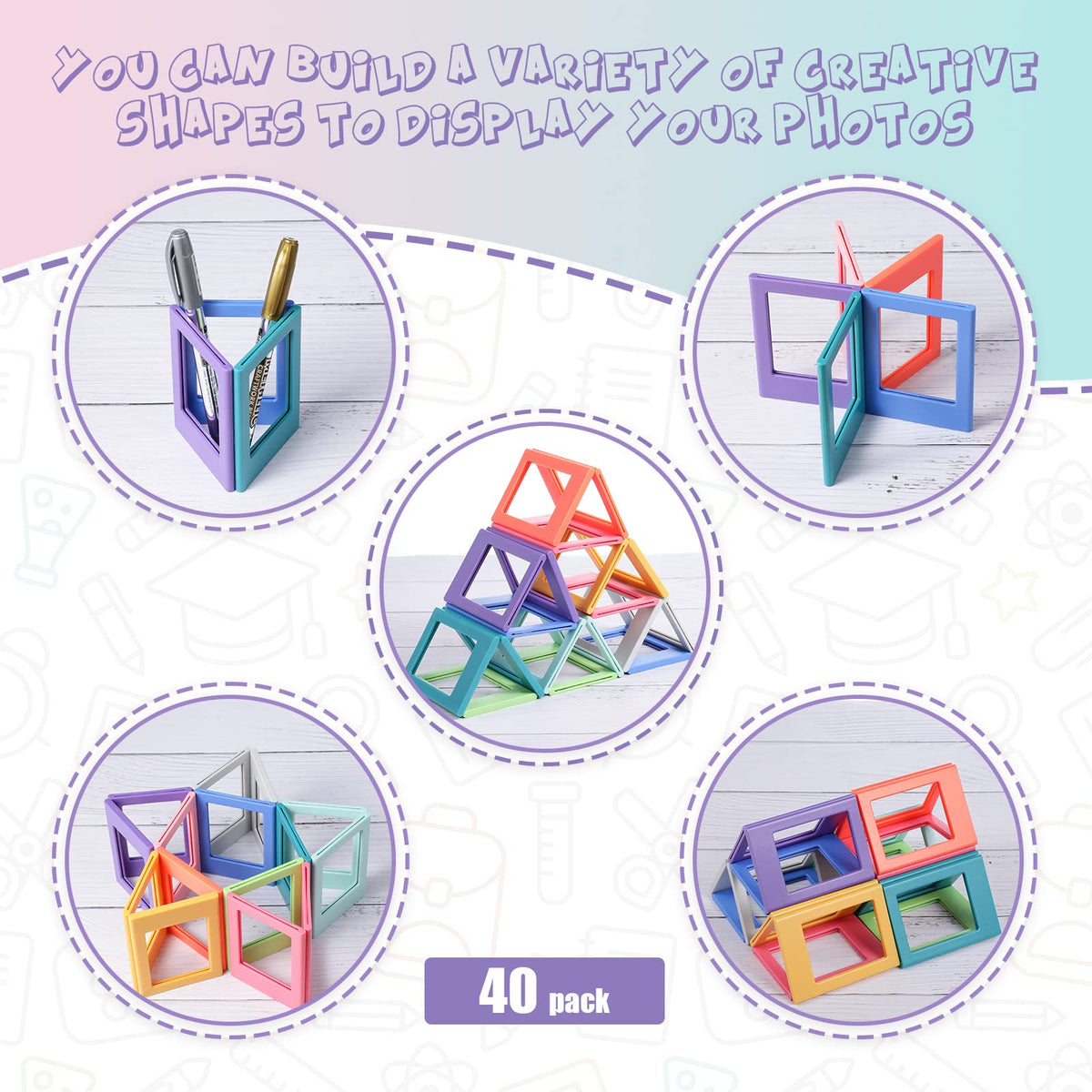 Epakh colorful mini photo frames for dorm decor