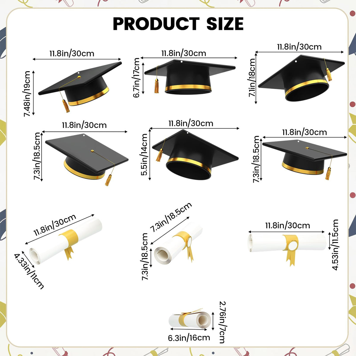 Epakh graduation cap 3D design 12inch banner adds visual impact for photos