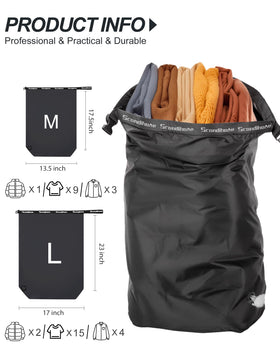 EPEDAL24 waterproof nylon bag protects laundry from leaks during road trips.