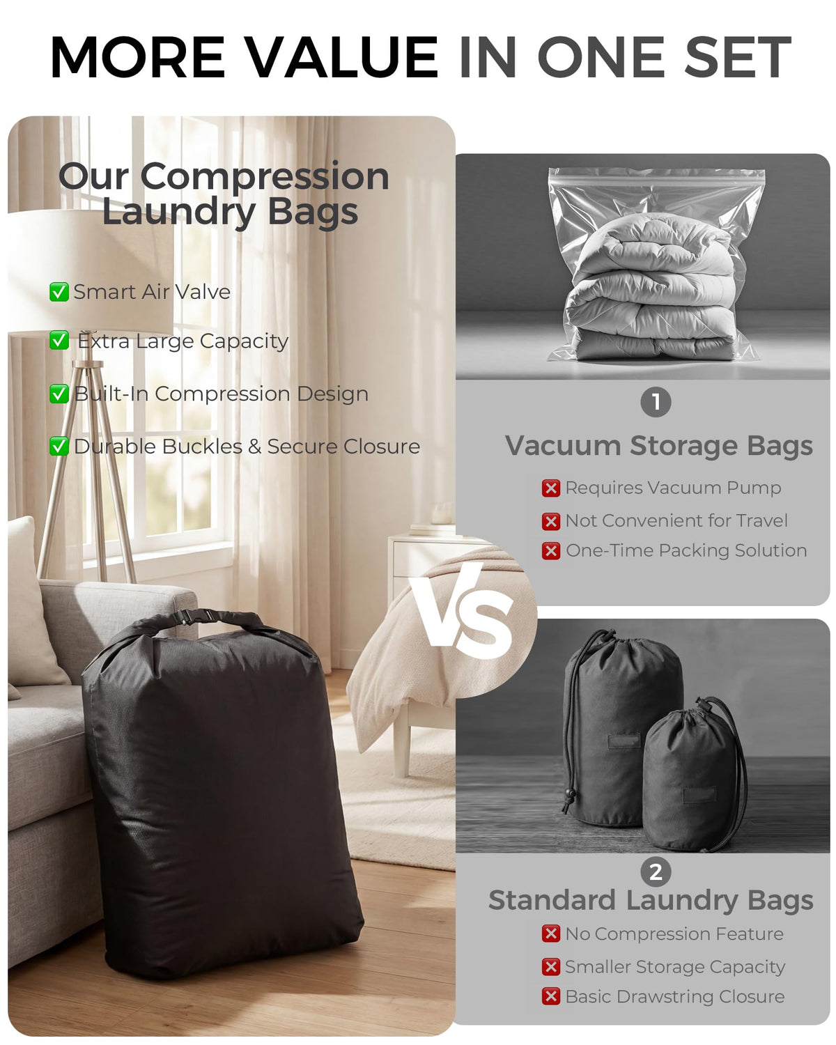 EPEDAL24 XL capacity fits 7–10 days of laundry on long trips.