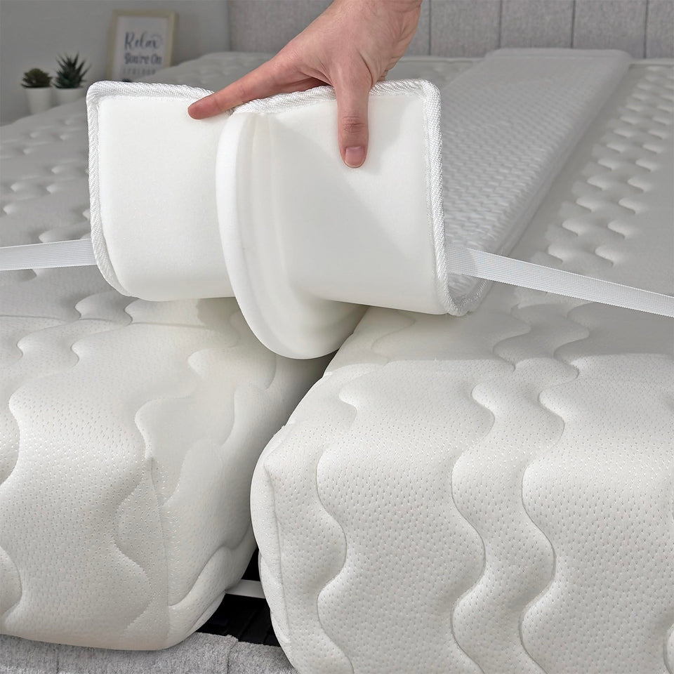 EPHEDORA bed bridge assembly demonstrates quick, secure twin-to-king connection