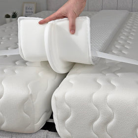 EPHEDORA bed bridge assembly demonstrates quick, secure twin-to-king connection