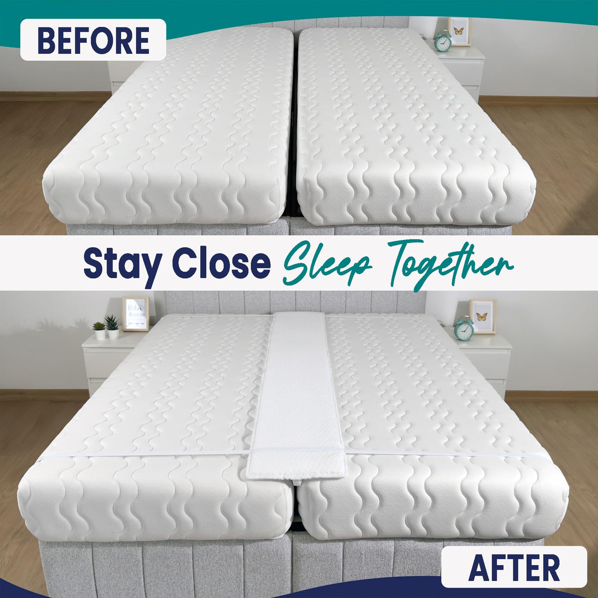 EPHEDORA gap filler for adjustable beds maintains a smooth transition between mattresses