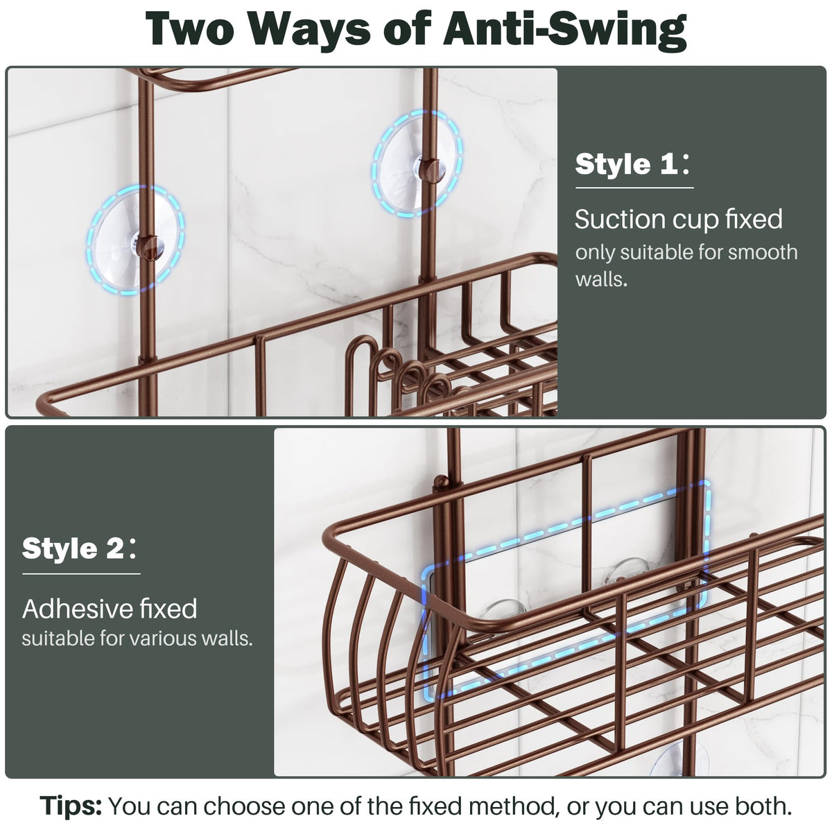 Epicano no-drill installation uses adhesive hooks for quick setup.