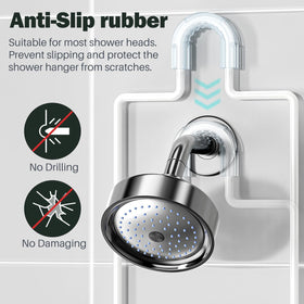 Epicano anti-swing installation with adhesive hooks and suction cups securing the unit.