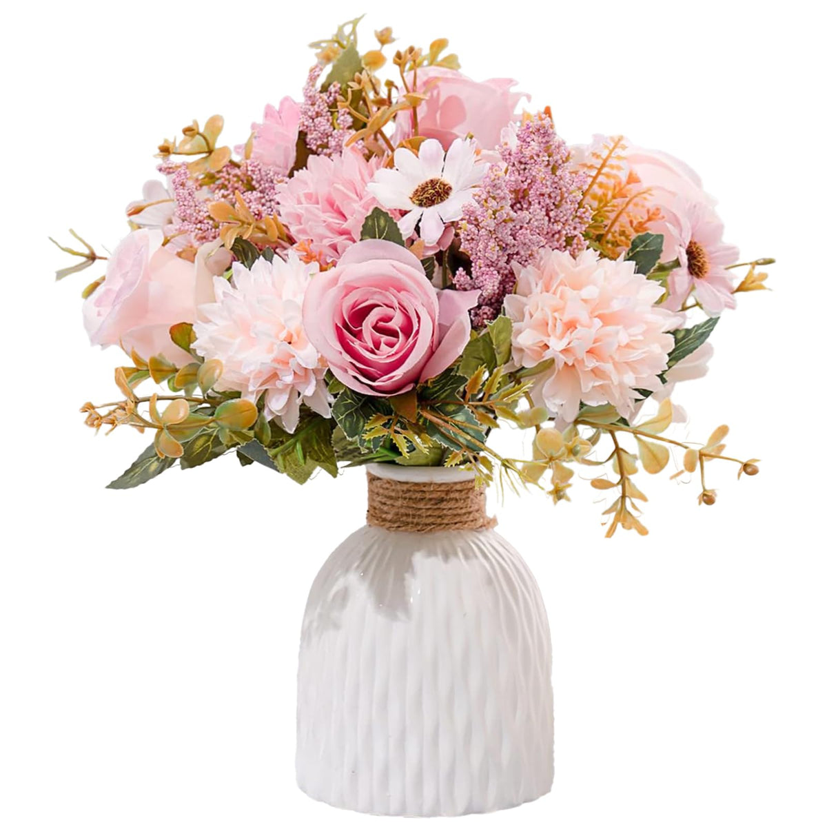 Epicpetal pink fake flowers in vase brighten any room with effortless charm.