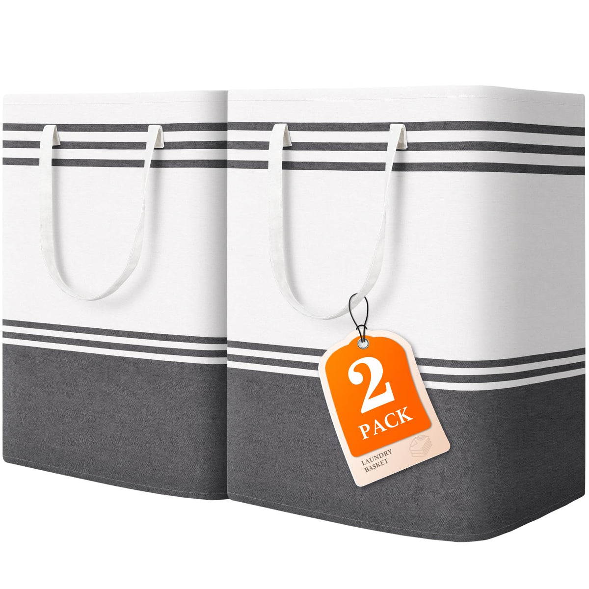 EpicTotes large laundry basket front view shows sturdy design for dorm and family use