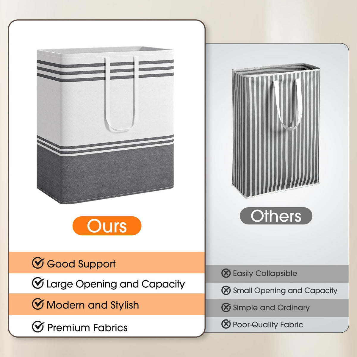 EpicTotes large laundry basket with reinforced handles for stable lifting