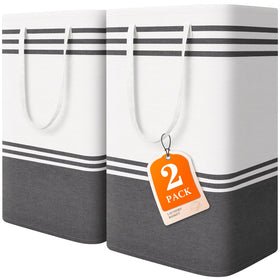 EpicTotes 2-pack large laundry basket, top view, spacious 88L capacity for dorms and families.