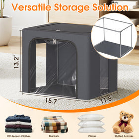 EpicTotes 40L foldable storage bin offers ample space for seasonal clothes.