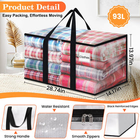 EpicTotes 93L moving bag fabric shows water-repellent protection