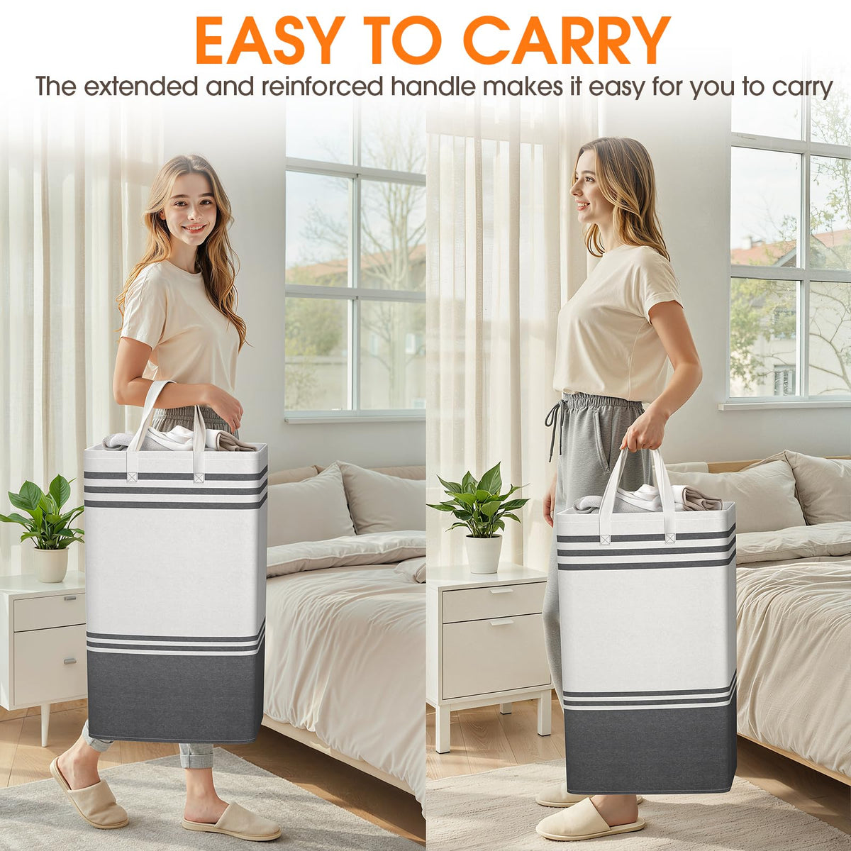 EpicTotes extended reinforced handles simplify lifting from bed to laundry.