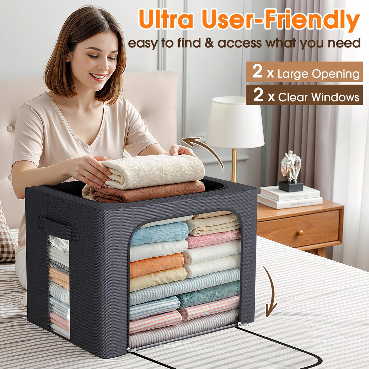 EpicTotes versatile storage bin suitable for closets, blankets, and toys.
