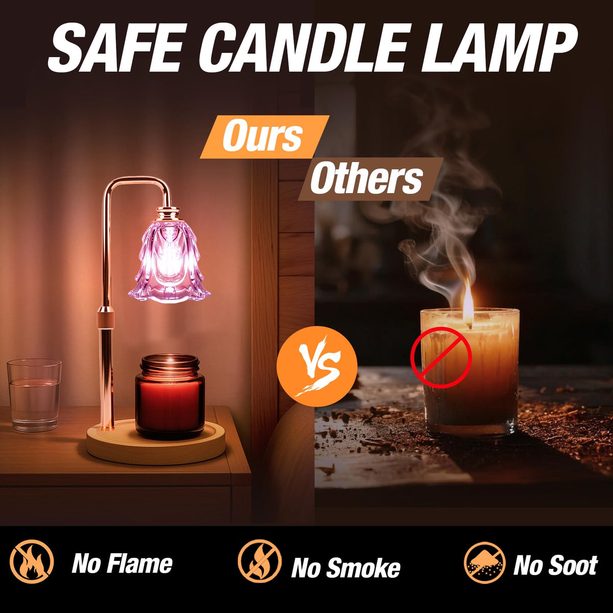EPIMA candle warmer lamp uses even heating for steady fragrance release.