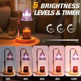 EPIMA candle warmer lamp height adjustable to control fragrance diffusion.