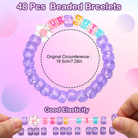 Equsion kandi bracelets of colorful beads glow brightly for festivals and group exchanges.