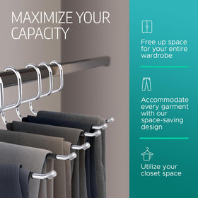 ERA Accents pants hanger with rubber-coated bar providing secure grip